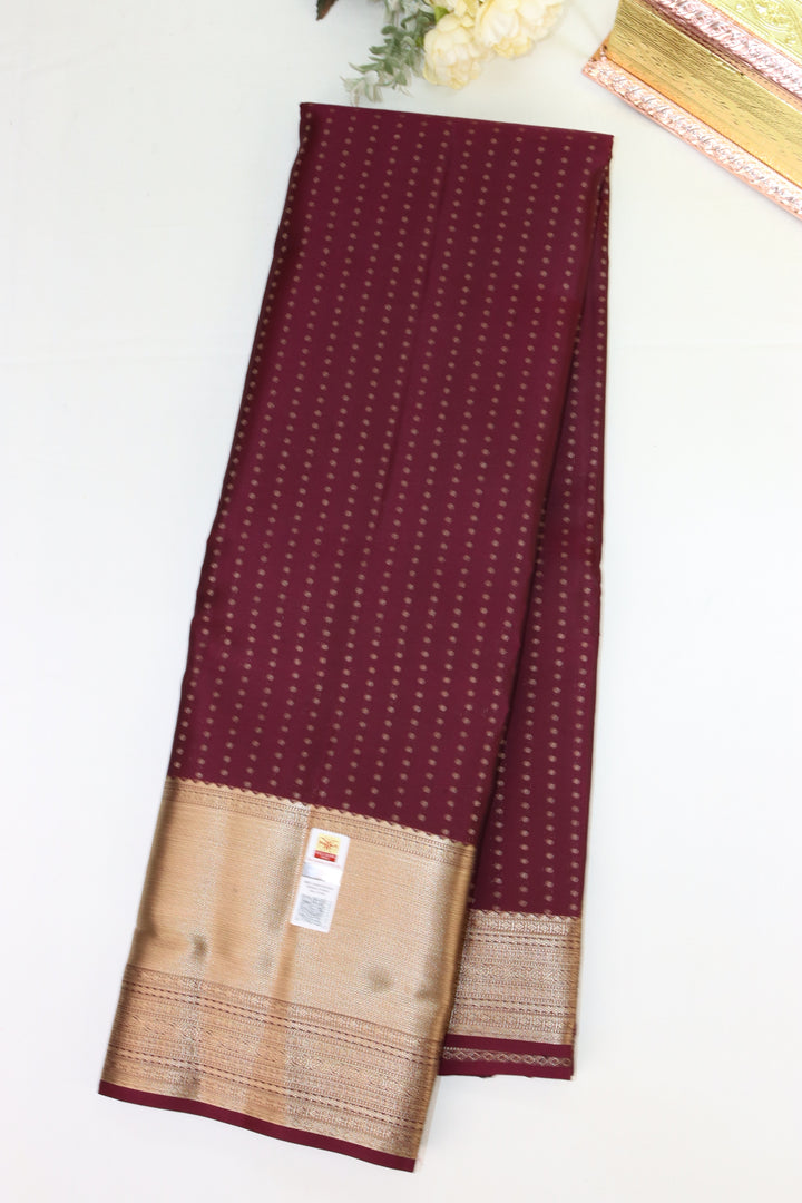 Radiant Marron Pure Kanjipuram Saree