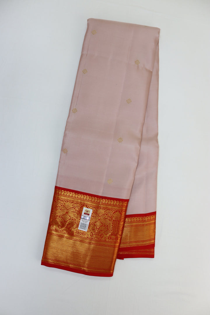 Traditional Rusty Pink Pure Kanjipuram Saree