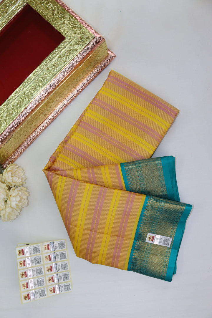 Enchanting Yellow Pure Kanjipuram Saree