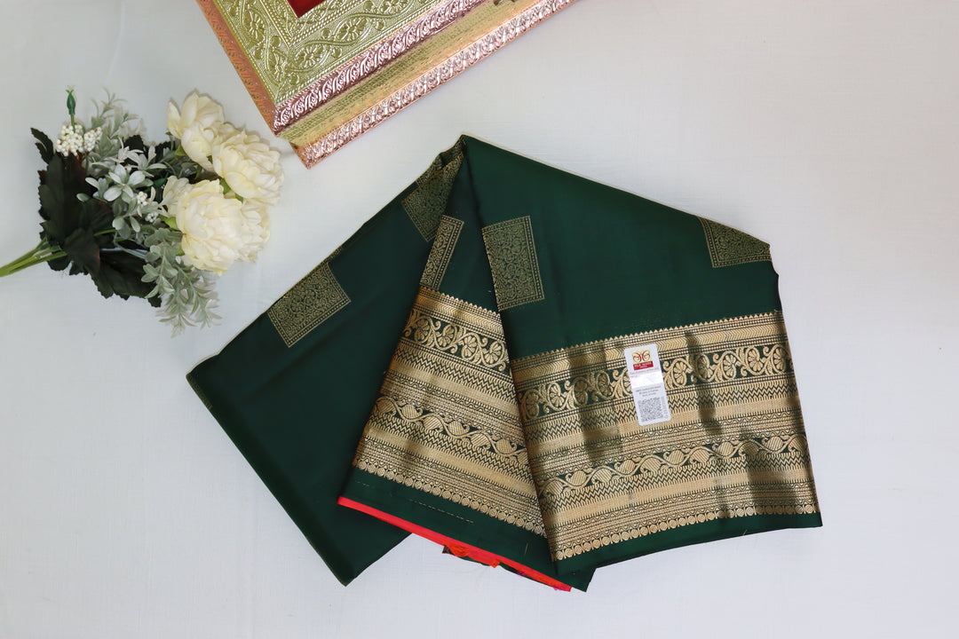 Elegant Green Pure Kanjipuram Saree