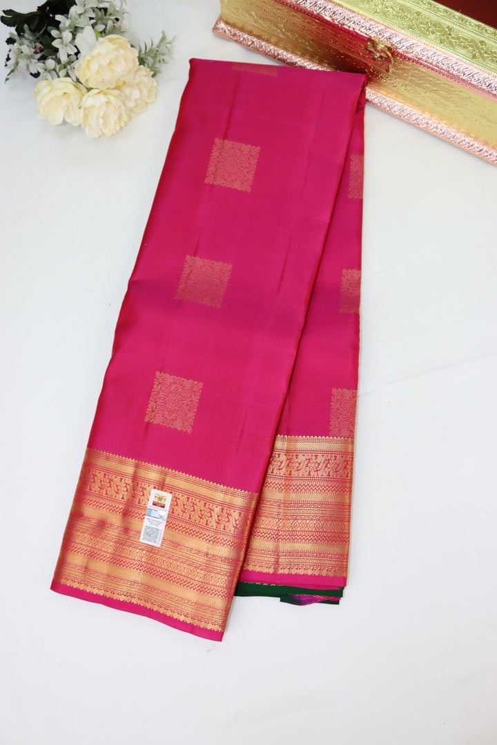 Luxurious Pink Pure Kanjipuram Saree