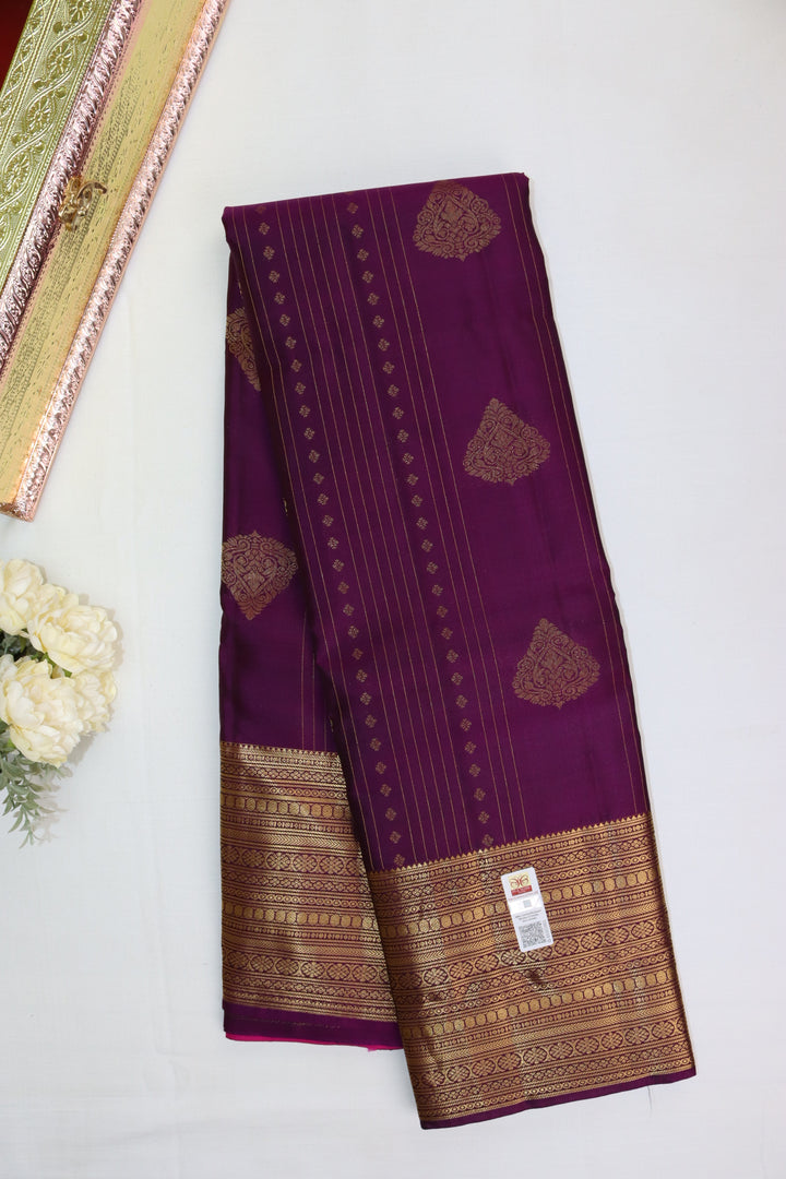 Graceful Violet Pure Kanjipuram Saree