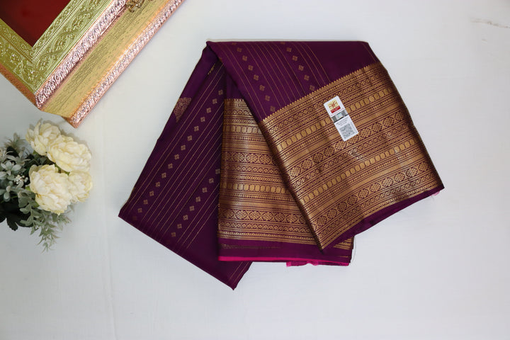 Graceful Violet Pure Kanjipuram Saree