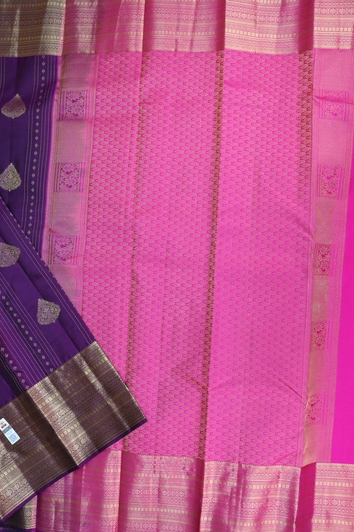 Graceful Violet Pure Kanjipuram Saree