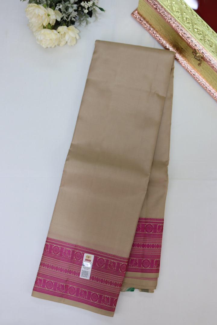 Elegant Cream Pure Kanjipuram Saree