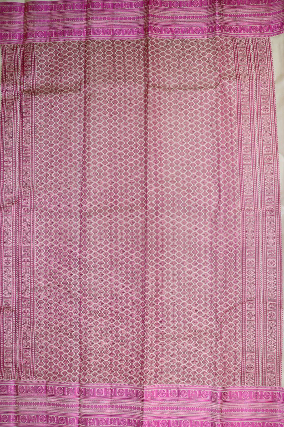 Elegant Cream Pure Kanjipuram Saree