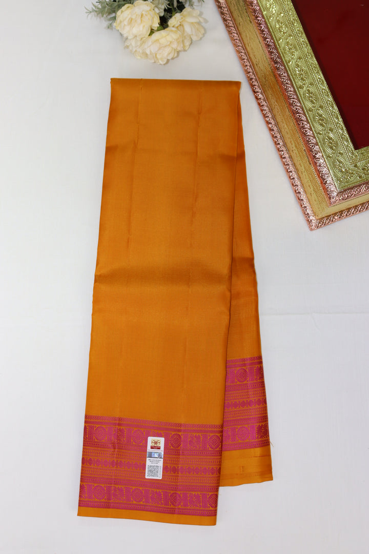 Exquisite Musturd Yellow Pure Kanjipuram Saree