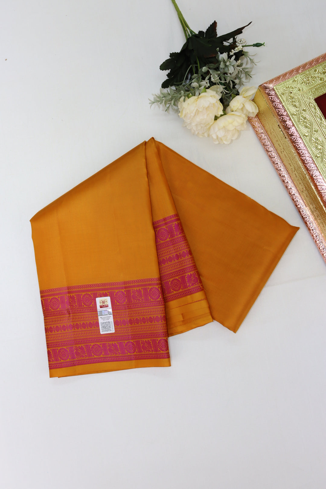 Exquisite Musturd Yellow Pure Kanjipuram Saree