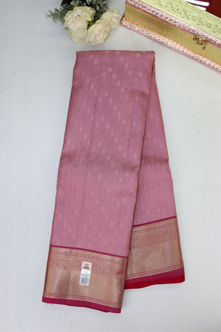 Regal Peach Pure Kanjipuram Saree