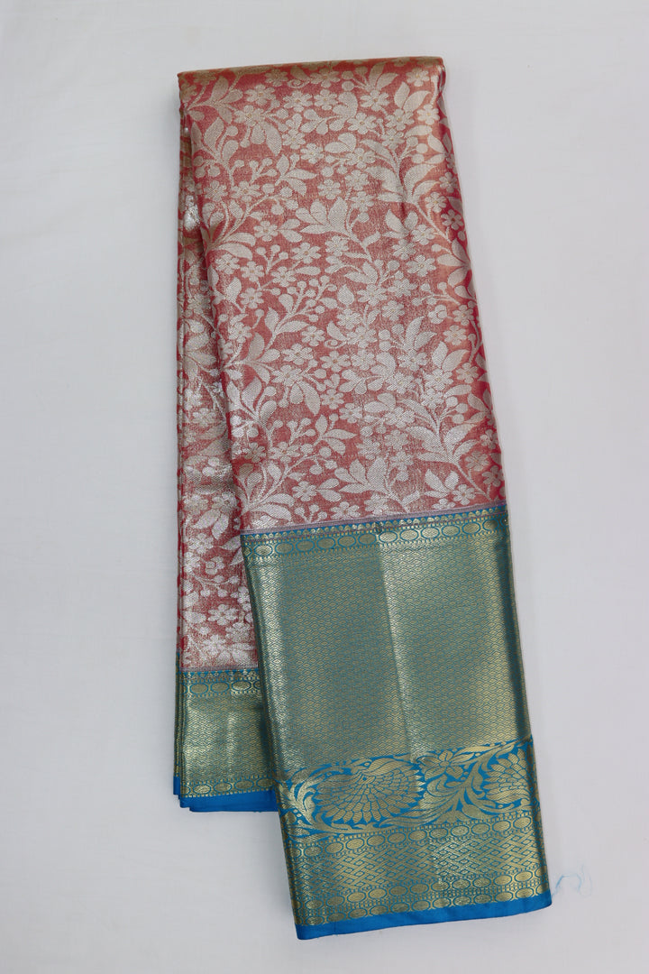 Graceful Peach Kanjipuram Saree