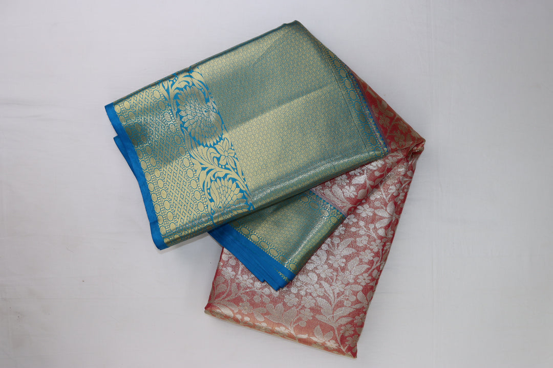 Graceful Peach Kanjipuram Saree