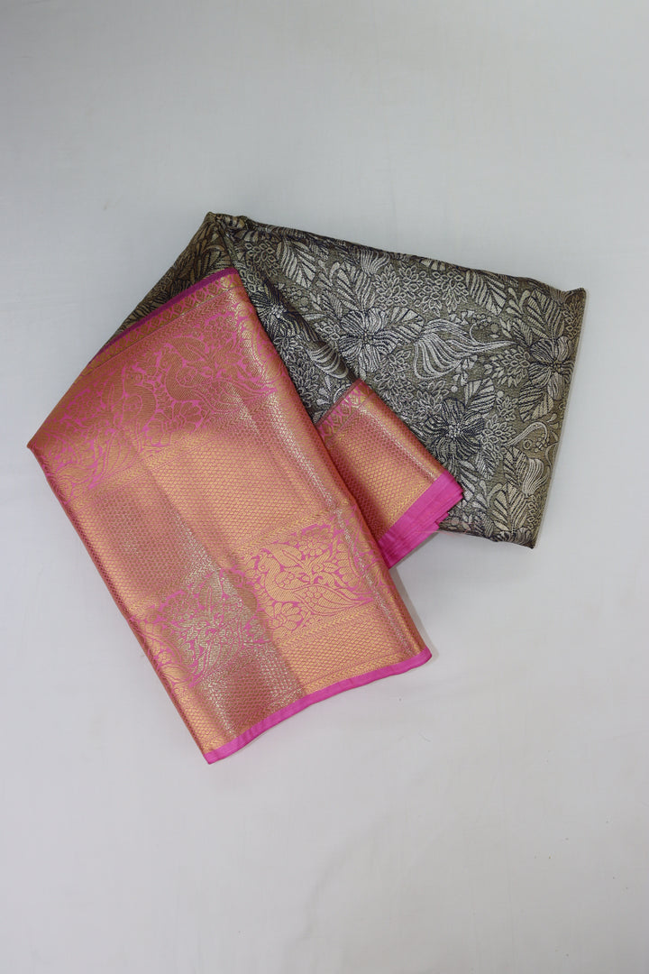 Regal Grey Kanjipuram Saree