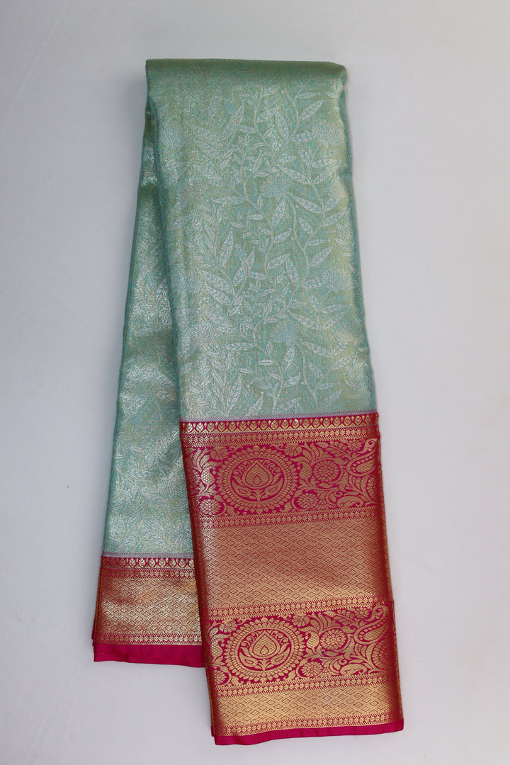 Traditional Light Blue Kanjipuram Saree