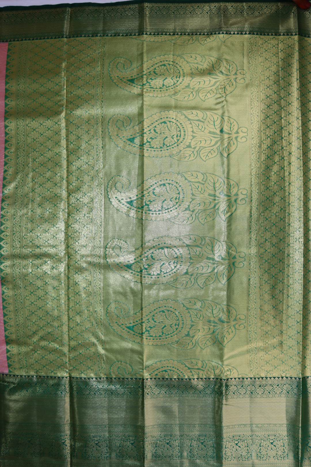 Divine Light Peach Kanjipuram Saree