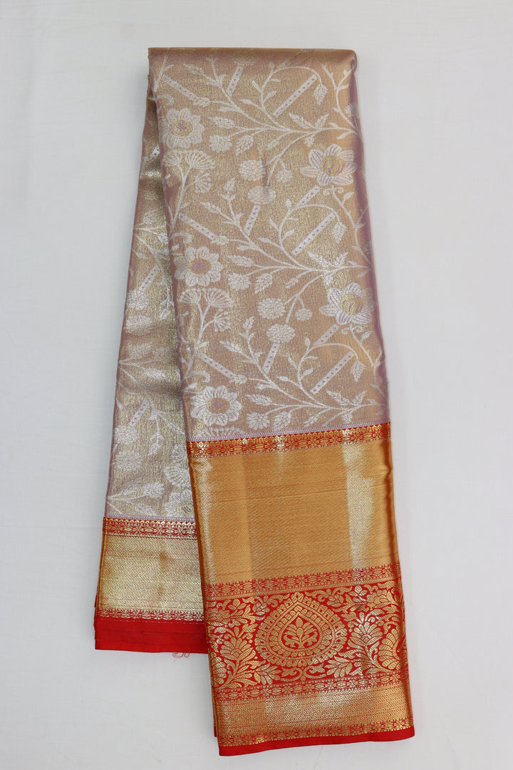 Timeless Beige Brown Kanjipuram Saree