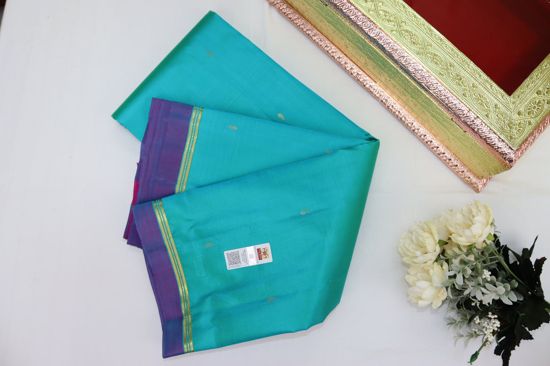 Regal Blue Pure Kanjipuram Saree