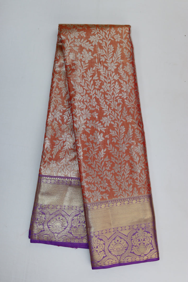 Amazing Orange Kanjipuram Saree