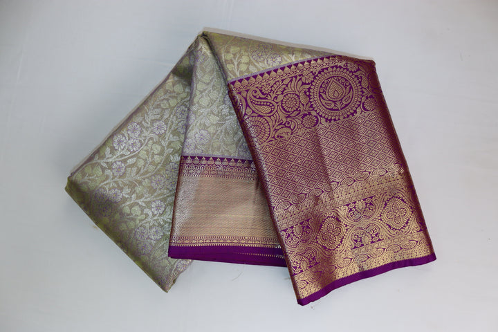 Mesmerising Beige Kanjipuram Saree