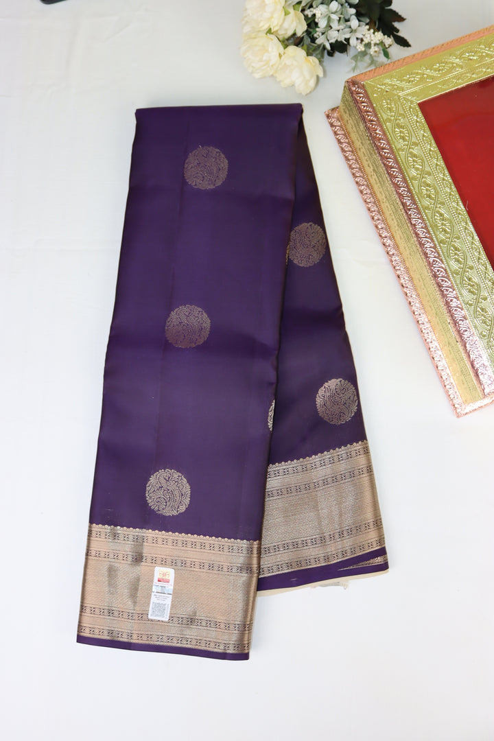 Regal Dark Blue Pure Kanjipuram Saree