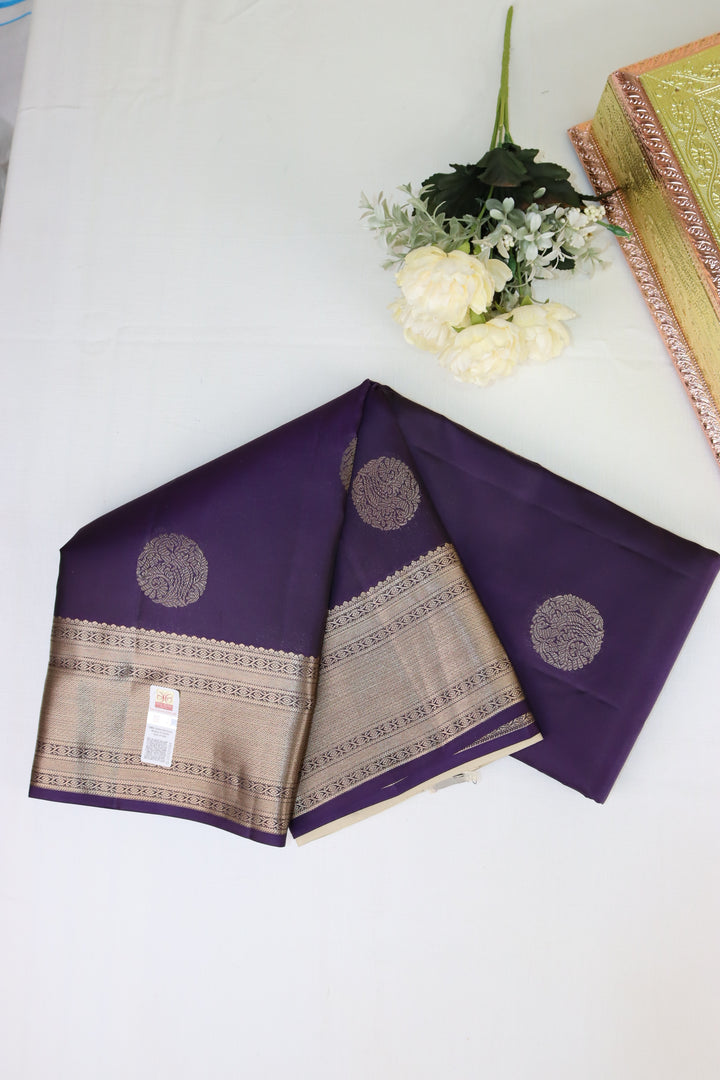 Regal Dark Blue Pure Kanjipuram Saree