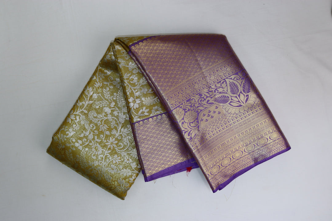 Opulent Olive Green Kanjipuram Saree