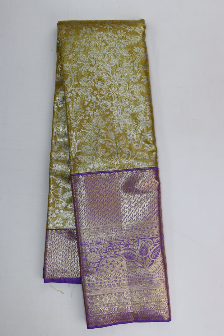 Opulent Olive Green Kanjipuram Saree