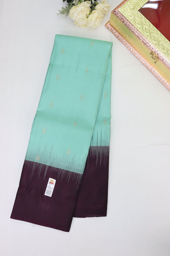 Enchanting Greenish Blue Pure Kanjipuram Saree