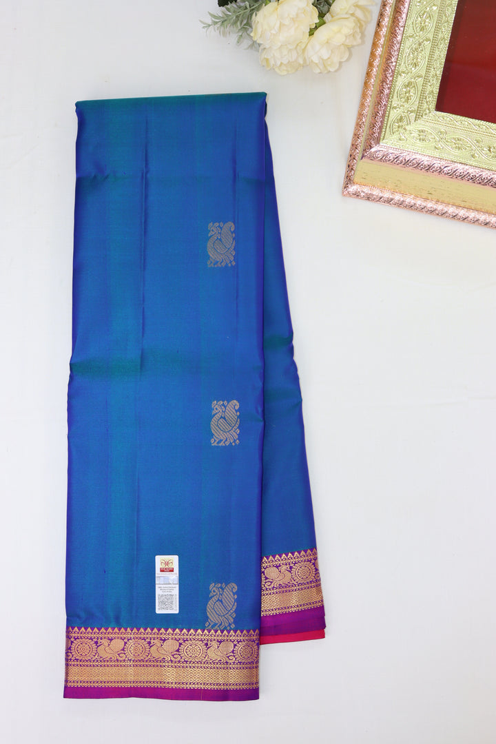 Stunning Blue Pure Kanjipuram Saree