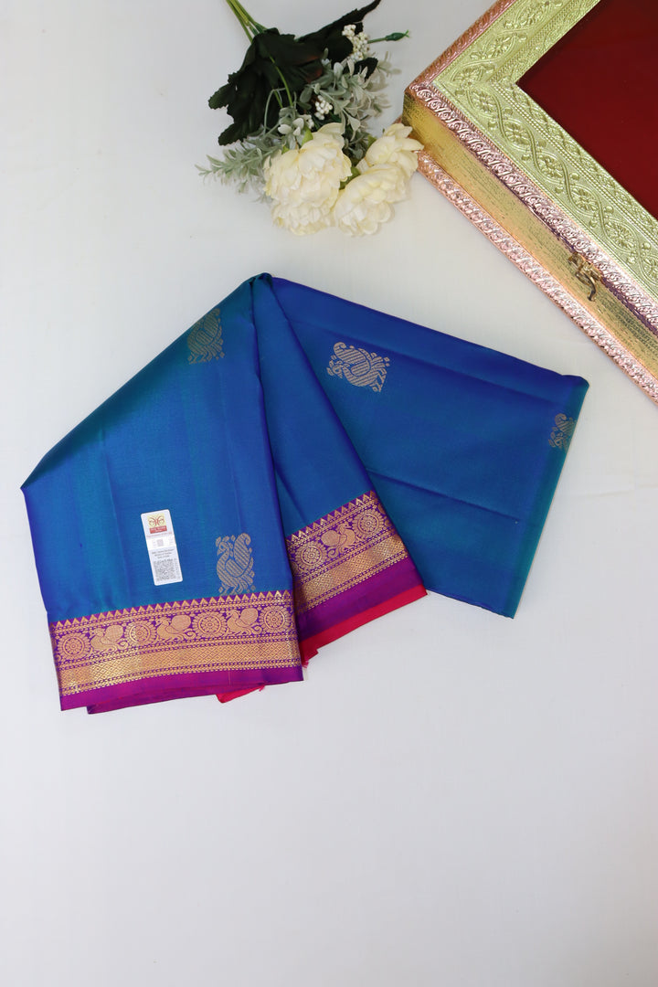 Stunning Blue Pure Kanjipuram Saree