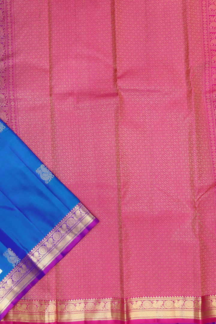 Stunning Blue Pure Kanjipuram Saree