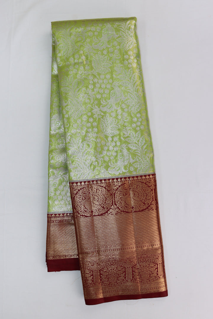 Radiant Light Green Kanjipuram Saree