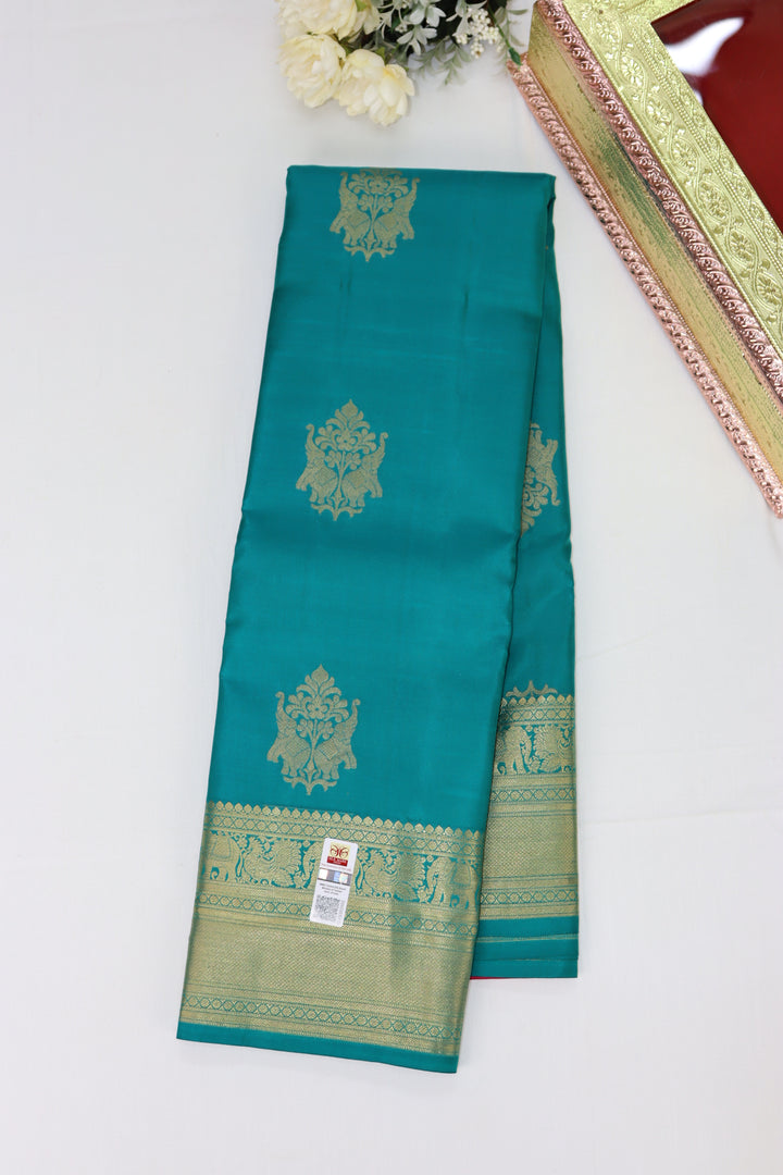 Opulent Blue Pure Kanjipuram Saree