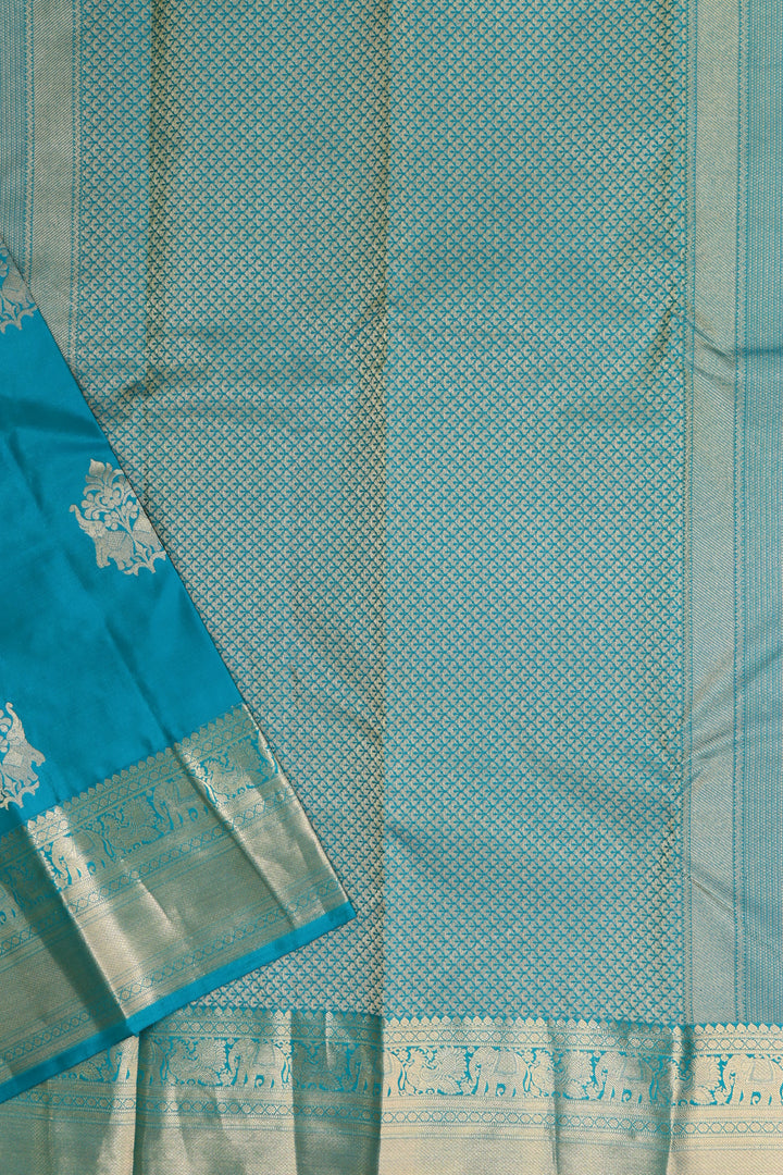 Opulent Blue Pure Kanjipuram Saree