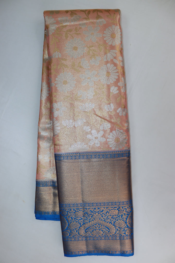 Amazing Beige Kanjipuram Saree