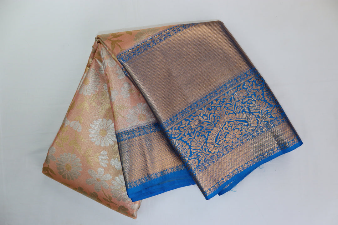 Amazing Beige Kanjipuram Saree