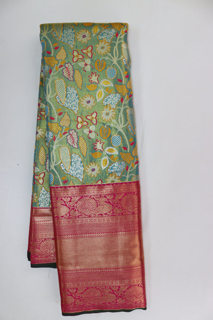 Traditional Pista Green Kanjipuram Saree