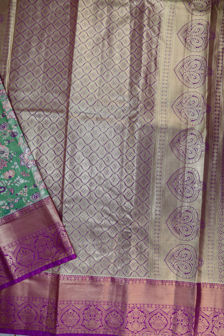 Stunning Green Kanjipuram Saree