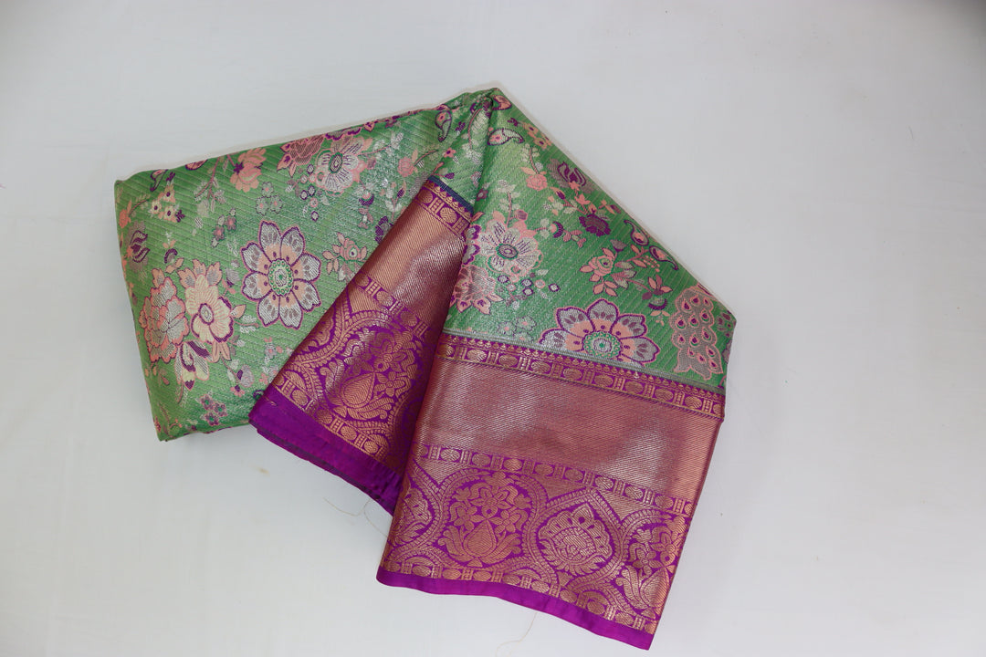 Stunning Green Kanjipuram Saree