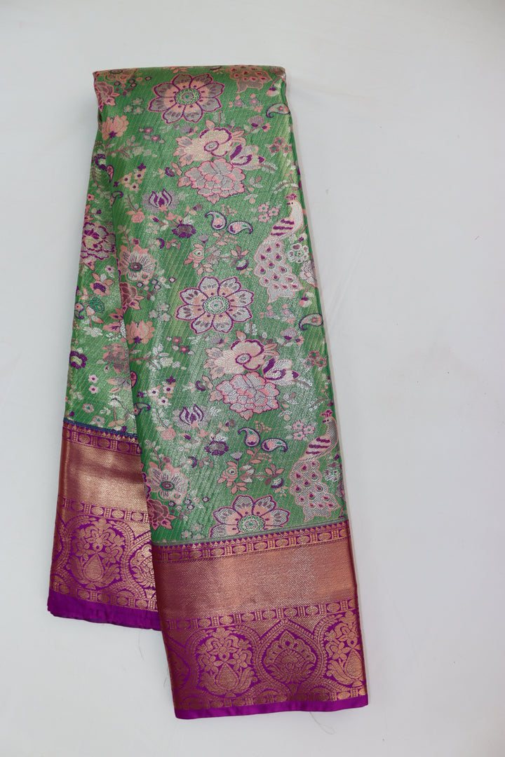 Stunning Green Kanjipuram Saree