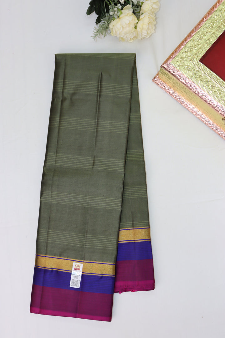 Timeless Grey Pure Kanjipuram Saree