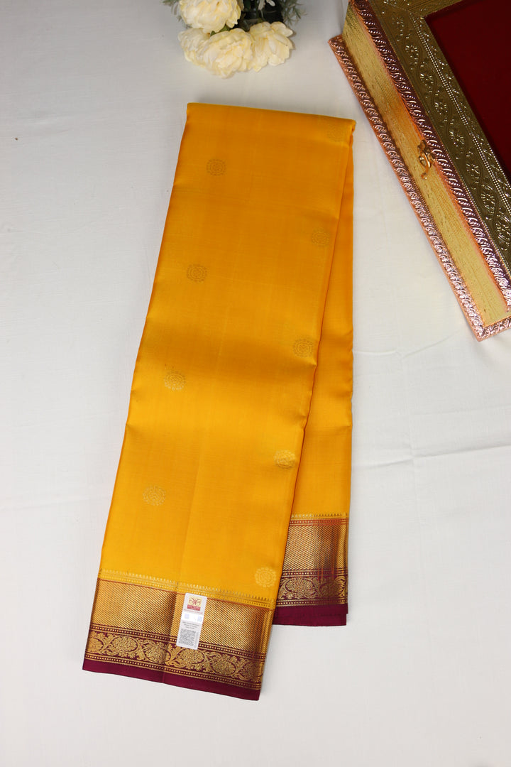 Stunning Yellow Pure Kanjipuram Saree