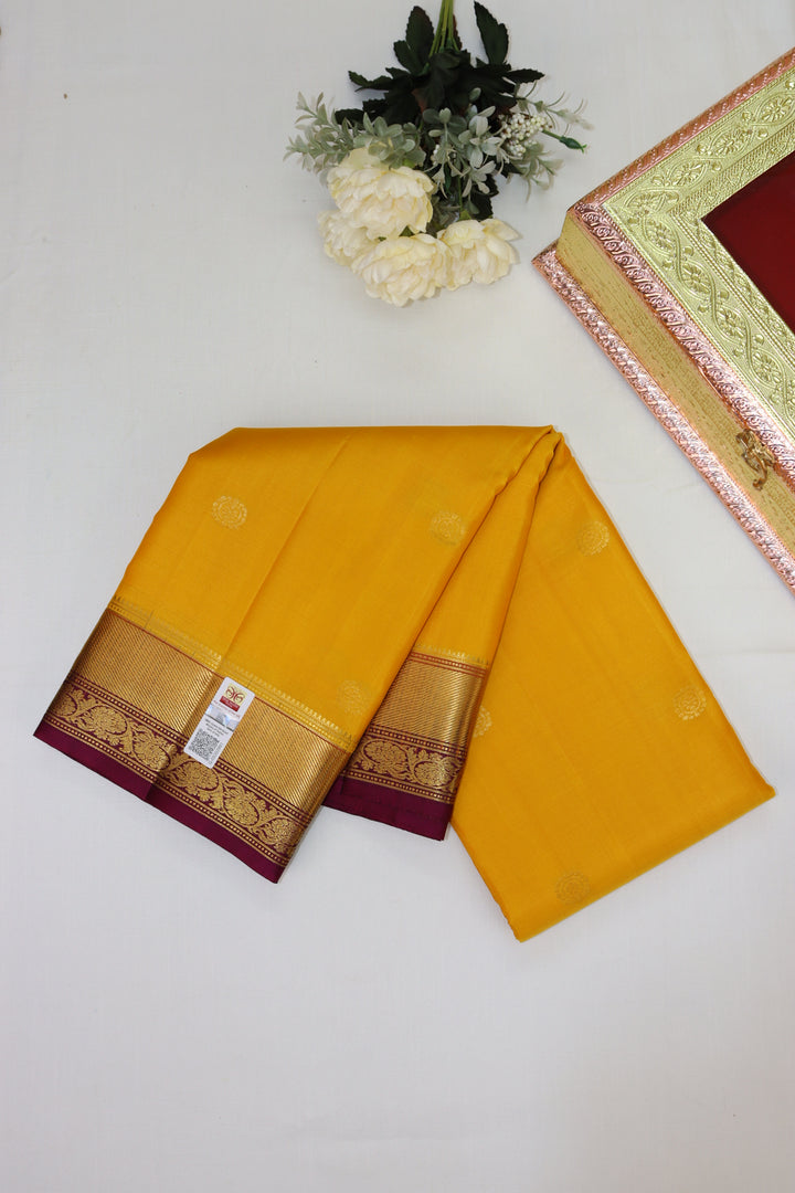 Stunning Yellow Pure Kanjipuram Saree