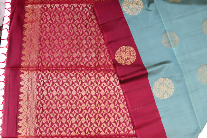 Rich Sea Blue Kanjipuram Saree