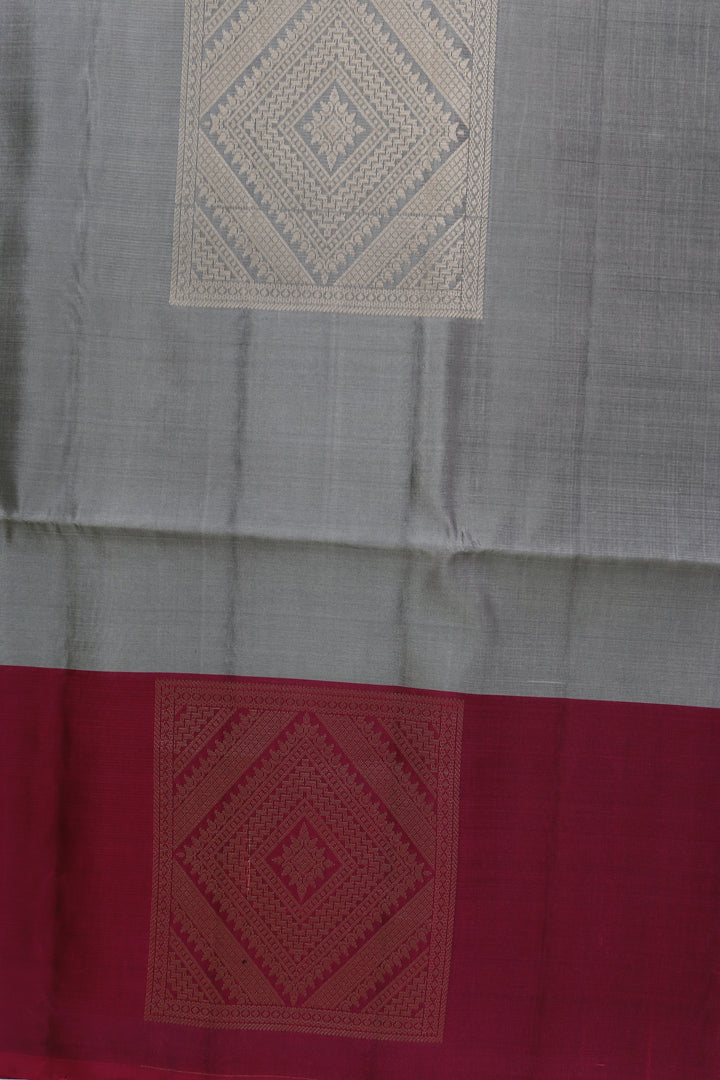 Elegant Ash Kanjipuram Saree