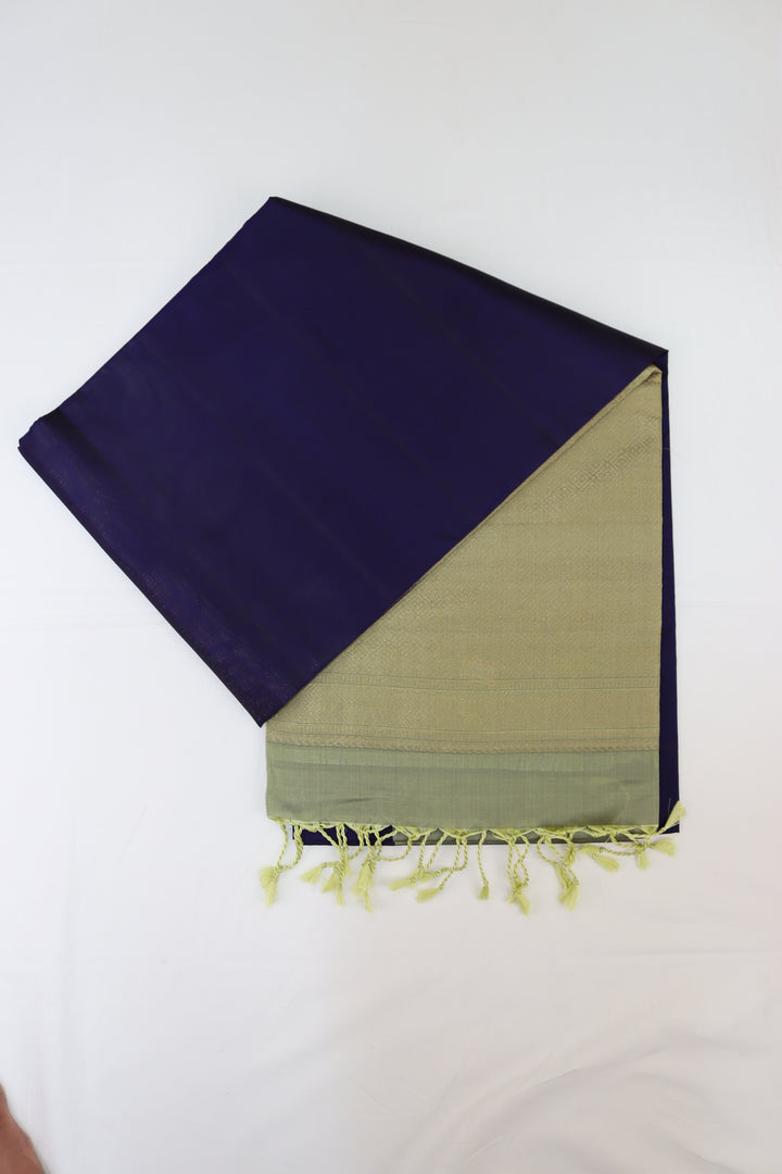 Captivating Dark Blue Kanjipuram Saree