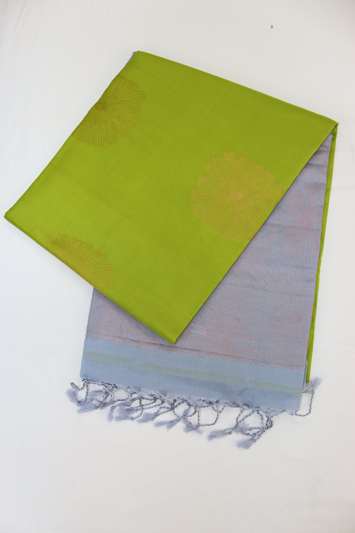 Classic Olive Green Kanjipuram Saree