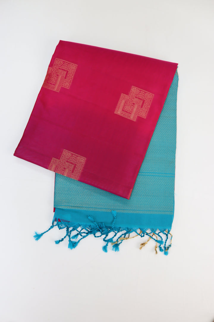 Traditional Deep Pink Kanjipuram Saree