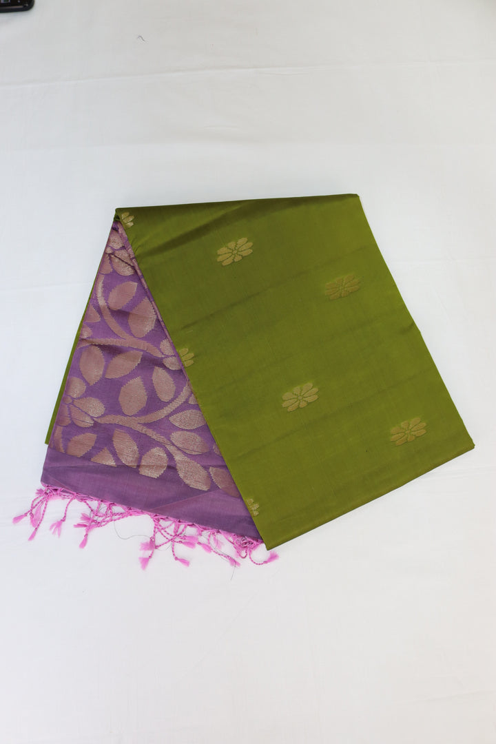 Elegant Parrot Green Kanjipuram Saree