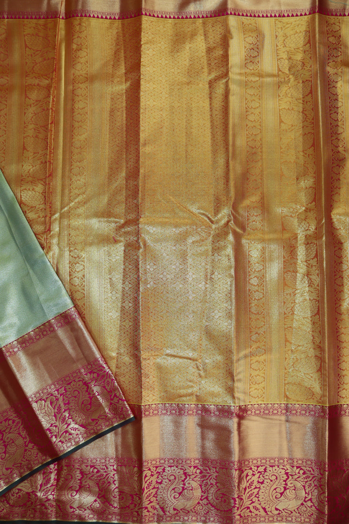 Opulent Light Green Kanjipuram Saree