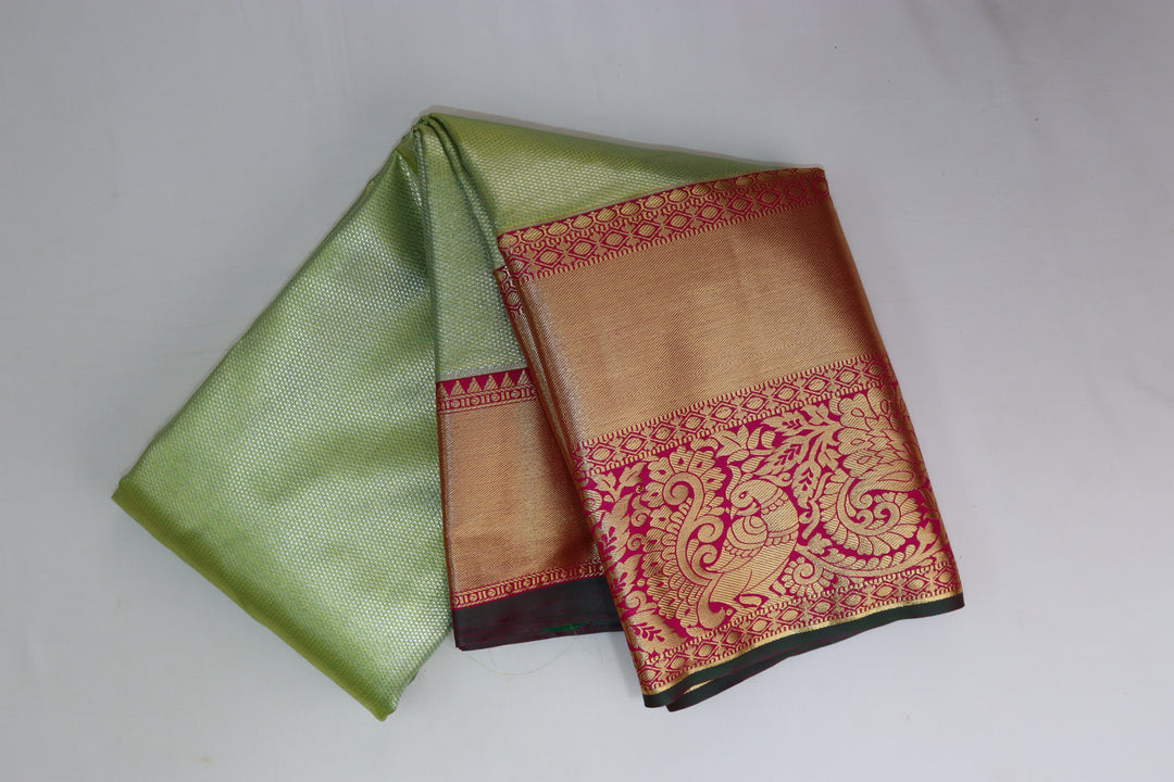 Opulent Light Green Kanjipuram Saree